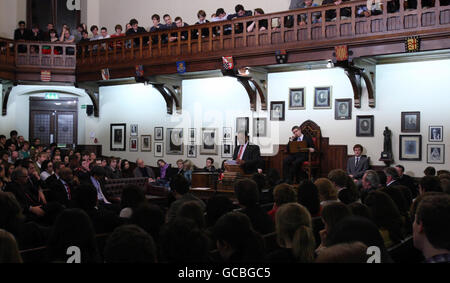 Bürgerrechtler Jesse Jackson spricht an der Cambridge Union, University of Cambridge. Stockfoto