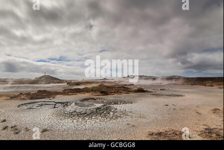 Aktive geothermische Gebiet im Südwesten Islands. Stockfoto