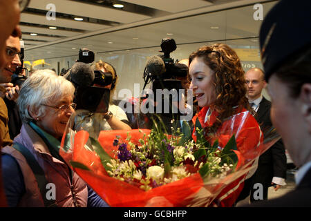 Winter Olympiade - Team GB Return - Heathrow Flughafen Stockfoto