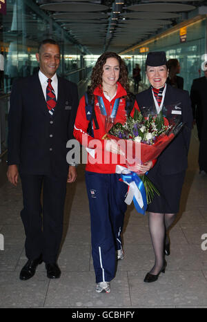 Winter Olympiade - Team GB Return - Heathrow Flughafen Stockfoto