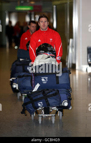 Winter Olympiade - Team GB Return - Heathrow Flughafen Stockfoto