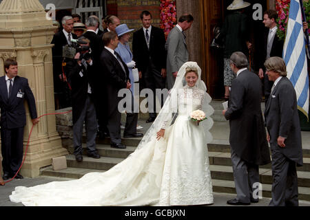 Royalty - Hochzeit von Prinz Pavlos und Marie-Chantal Miller - St. Sophien-Kathedrale, London Stockfoto