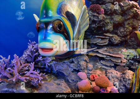 Das Siam Ocean World Aquarium im Zentrum Stadt in Pratunam in der Stadt von Bangkok in Thailand in Südostasien. Stockfoto