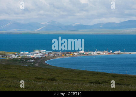 Alaska, Seward-Halbinsel, Nome, Bob Blodgett Nome-Teller Autobahn aka Teller Road. Entfernte Stadt der Teller mit Port Clarence in th Stockfoto