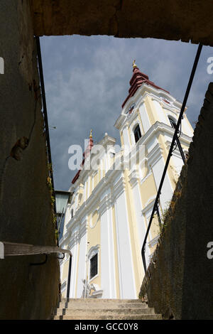 Wullersdorf Kirche St. Georg Österreich Niederösterreich, untere Österreich-Weinviertel Stockfoto