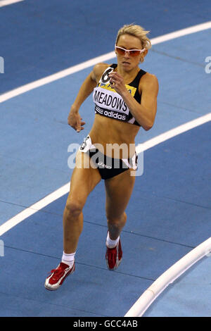 Leichtathletik - Aviva International - National Indoor Arena. Die britische Jenny Meadows während der 800 m der Frauen Stockfoto