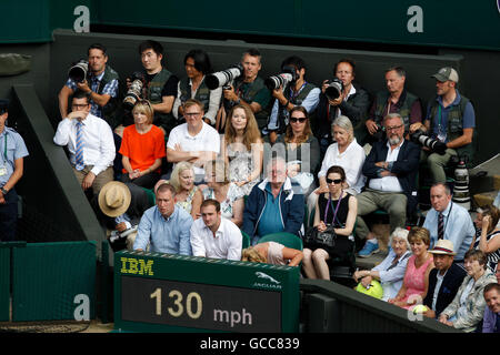 08.07.2016. all England Lawn-Tennis and Croquet Club, London, England. Wimbledon Tennis Championships Tag 12. Herren Einzel Halbfinale zwischen Nummer 2 Samen Andy Murray (GBR) und Nummer 10 Samen Tomas Berdych (CZE). Stockfoto