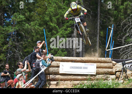 Lenzerheide, Schweiz. 9. Juli 2017. Kate-Courtney aus spezialisierten RACING während der UCI ...