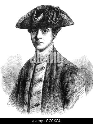 General William Howe, 5. Viscount Howe war (1729 – 1814) ein britischer Offizier, die rose zu Oberbefehlshaber der britischen während des amerikanischen Unabhängigkeitskrieges Truppen. Stockfoto