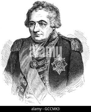 Admiral der Flotte John Jervis, (1735-1823) diente während der zweiten Hälfte des 18. Jahrhunderts und in den 19. und war Kommandeur einer aktiven während des Siebenjährigen Krieges, American War of Independence, französischer revolutionärer Krieg und die napoleonischen Kriege. Er ist bekannt für seinen Sieg bei der 1797 Schlacht von Cape St. Vincent, aus denen verdiente er sich seinen Titel. Er war auch ein Mitglied des Parlaments. Stockfoto