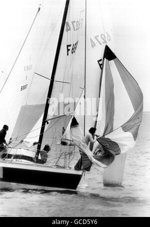 AJAX-NEWS-FOTOS. JULI 1974. TORBAY, ENGLAND. -1 TONNE CUP WELTMEISTERSCHAFT - AUSDRUCK (FR).  FOTO: JONATHAN EASTLAND/AJAX REF: 1TON 74 Stockfoto