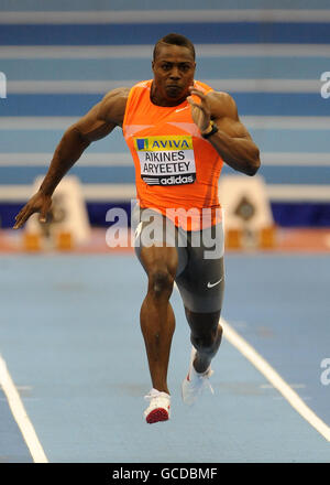 Leichtathletik - Aviva Grand Prix - Nationale Hallenarena. Der britische Harry Aikines Aryeetey in Aktion während der 60 Meter der Männer Stockfoto