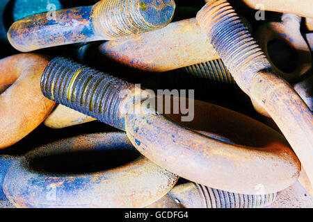 Vintage Ringschrauben.  Dampferzeuger, Dampfturbine, Seattle, WA, Georgetown Steam Plant, ein National Historic Landmark in Seattle Stockfoto