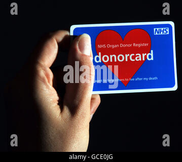 Organ Donor Register Fehler Stockfoto