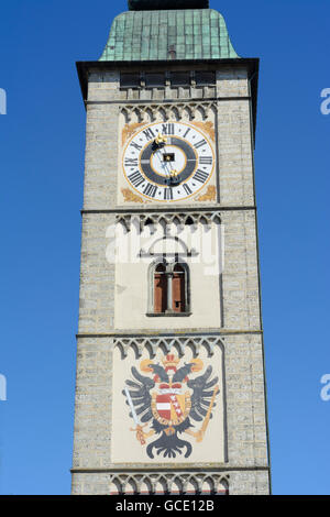 Enns Stadtturm (Glockenturm) Österreich Oberösterreich, Oberösterreich Stockfoto