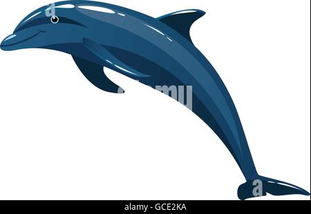 Niedliche bunte Delphin isoliert auf weißem Hintergrund. Stock Vektor