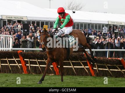 Pferderennen - 2010 John Smith's Grand National - Tag zwei - Aintree Racecourse. Ringarosen, die von dem Jockey Tony McCoy auf dem Weg zum Sieg in der Handicap-Hürde von John Smith im Jahr smithythehorse.com geritten wurden Stockfoto