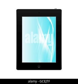 Realistische schwarz Tablet-pc-Computer isoliert Stock Vektor