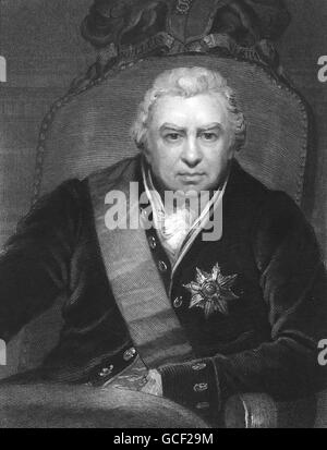 JOSEPH BANKS (1743-1820), britischer Naturforscher und Botaniker eine 1812 drucken zeigt ihn als Präsident der Royal Society, tragen die Insignien des Ordens der Badewanne Stockfoto