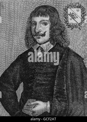 NICHOLAS CULPEPER (1616-1654), englischer Botaniker, Arzt und Astrologe. Holzschnitt drucken etwa 1650 Stockfoto