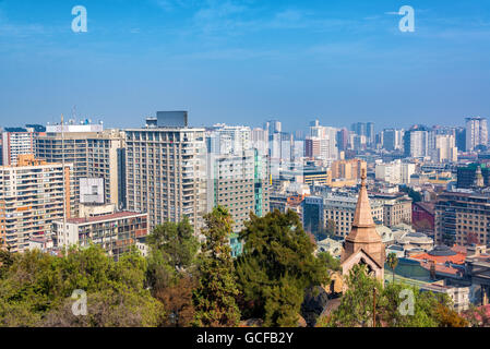 Dichten Gebäuden in der Innenstadt von Santiago, Chile Stockfoto