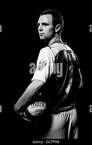 Fußball - Morecambe Play Off Feature - Christie Park. Garry Hunter, Morecambe Stockfoto