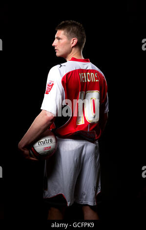 Fußball - Morecambe Play Off Feature - Christie Park. Phil Jevons, Morecambe Stockfoto