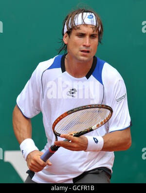 Tennis - ATP World Tour Masters - Tag fünf - Monte-Carlo - Herreneinzel -. Der spanische David Ferrer in Aktion Stockfoto