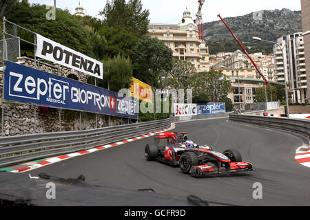 Formel-1-Autorennen - großer Preis von Monaco - Training und Qualifikation - Circuit de Monaco. Jenson Button (GBR), McLaren Mercedes. Stockfoto