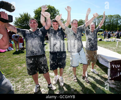 Die offizielle Weltmeisterschaft Custard Pie Stockfoto