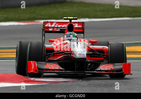 Virgin Racing Lucas Di Grassi beim zweiten Training auf dem Catalunya Circuit, Barcelona. Stockfoto