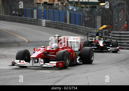 Formel-1-Autorennen - großer Preis von Monaco - Circuit de Monaco. Ferrari-Fahrer Fernando Alonso im Einsatz beim Großen Preis von Monaco auf dem Circuit de Monaco, Monte Carlo. Stockfoto