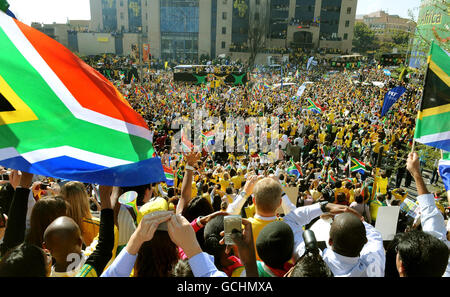 Fußballfans - 2010 FIFA World Cup South Africa - Vorbereitung Stockfoto