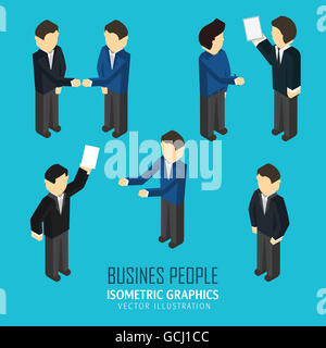 Geschäftsleute in einer isometrischen Ansicht. Stockfoto