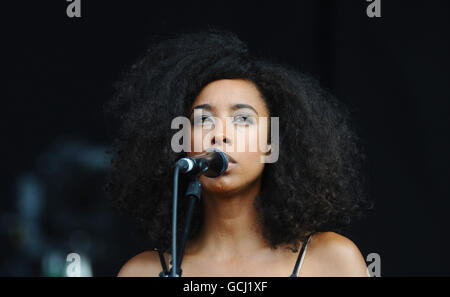 Corinne Bailey Rae ist auf der Bühne des Hard Rock Calling Festivals im Hyde Park, London zu sehen. Stockfoto