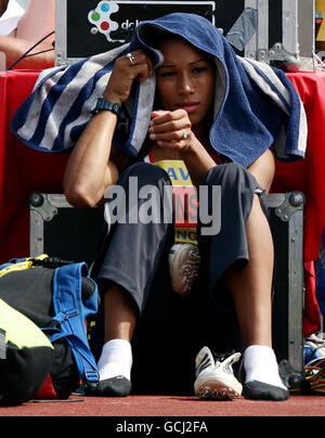 Leichtathletik - Aviva European Trials und UK Championships - Tag drei - Alexander Stadium. Jade Johnson tritt im Long Jump während der Aviva European Trials und UK Championships im Alexander Stadium, Birmingham, an. Stockfoto