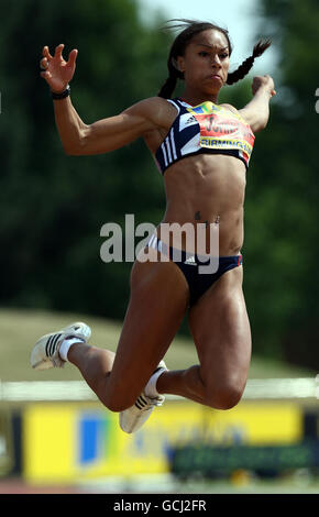 Leichtathletik - Aviva European Trials und UK Championships - Tag drei - Alexander Stadium. Jade Johnson tritt im Long Jump während der Aviva European Trials und UK Championships im Alexander Stadium, Birmingham, an. Stockfoto