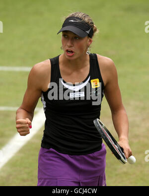 Tennis - 2010 AEGON Classic - Tag vier - Edgbaston Priory Club. Die belgische Yanina Wickmayer feiert einen Punkt während ihres geraden Sieges über die britische Laura Robson Stockfoto