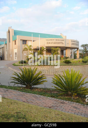 Allgemeine Ansicht der Nelspruit Medi-Clinic, in der britische Studenten bei einem Busunfall verletzt werden, wird derzeit behandelt, Nelspruit. Stockfoto