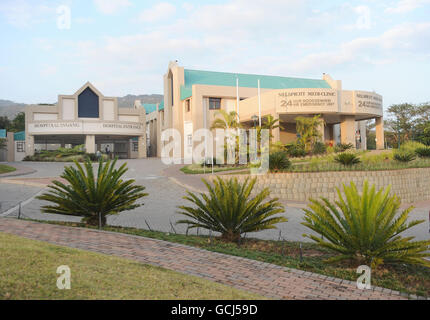 Allgemeine Ansicht der Nelspruit Medi-Clinic, in der britische Studenten bei einem Busunfall verletzt werden, wird derzeit behandelt, Nelspruit. Stockfoto