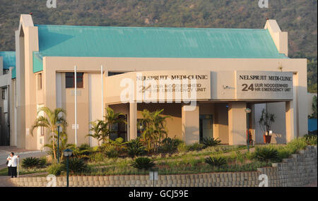 Allgemeine Ansicht der Nelspruit Medi-Clinic, in der britische Studenten bei einem Busunfall verletzt werden, wird derzeit behandelt, Nelspruit. Stockfoto