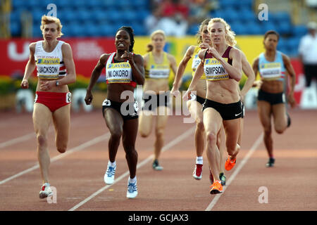 Leichtathletik - Aviva European Trials und UK Championships - Tag drei - Alexander Stadium. Jemma Simpson gewinnt das 800-Meter-Finale der Frauen während der Aviva European Trials und der UK Championships im Alexander Stadium in Birmingham. Stockfoto