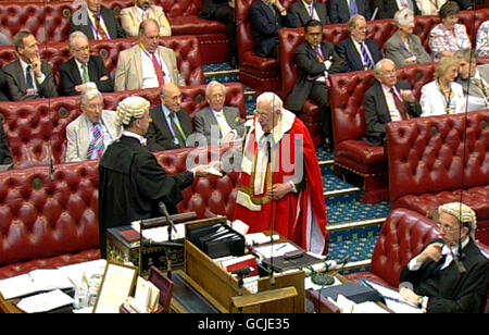 Ian Paisley nimmt seinen Sitz im House Of Lords Stockfoto