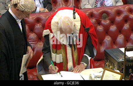 Ian Paisley nimmt seinen Sitz im House Of Lords Stockfoto