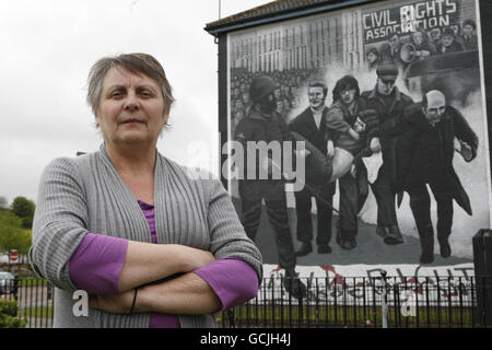 Zuvor unveröffentlichtes Foto vom 10/06/2010 von Jean Hegarty, dessen Bruder Kevin McElhinney, 17, am Bloody Sunday in der Gegend Bogside von Derry getötet wurde. Stockfoto