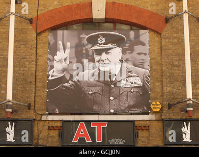 Gesamtansicht von Winston Churchills Großbritannien bei war Experience, Tooley Street, Central London. Stockfoto