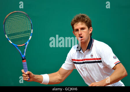 Tennis - ATP World Tour Masters - Tag zwei - Monte-Carlo - Herreneinzel -. Der russische Igor Andreev in Aktion Stockfoto