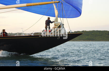 Segeln - JP Morgan Asset Management Round the Island Race - Cowes. Velsheda während der JP Morgan Asset Management Round the Island Race. Stockfoto