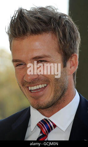 England-Teambotschafter David Beckham nimmt an einem FA-Empfang im Saxon Hotel in Johannesberg Teil. Stockfoto