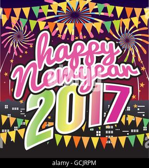 Glückliches neues Jahr 2017 fest Vektor-Illustration Stock Vektor